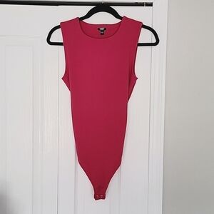 Fuschia Cutout Thong Bodysuit